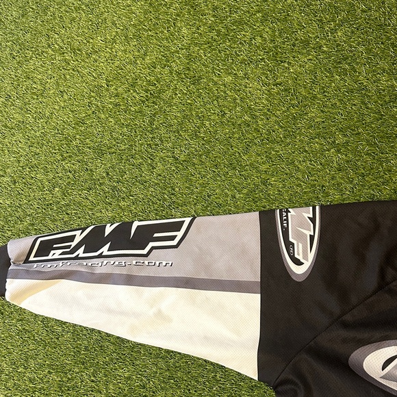 RARE 90s FMF Racing Motocross Jersey 90s Y2K Black and Gray Men's Shirt - Picture 2 of 12